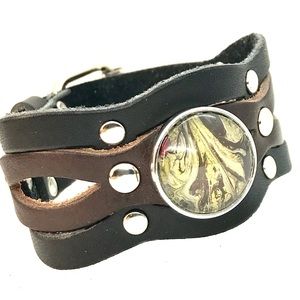 Bracelet leather Sport & Handmade 20mm snap SB20